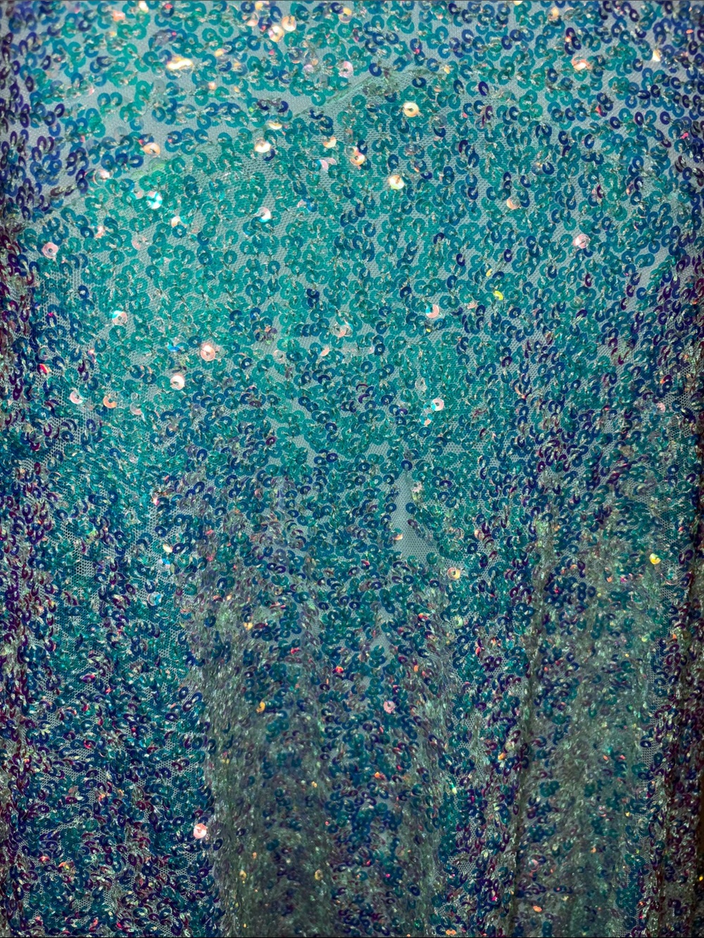 Custom Prom Dress Sparkling Iridescent Sequin Mermaid Dress Aqua Tiffany Blue XS - Picture 16 of 16